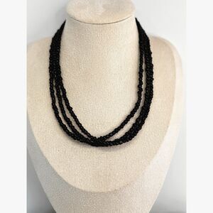 Vintage Black Multi Strand Necklace